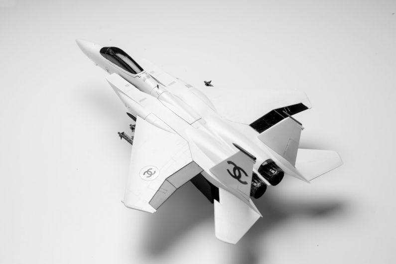 Fashion Statements - a model of a fighter jet on a white background